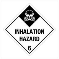 Class 6 Hazardous HAZMAT Material Label IATA Transportation Inhalation Hazard vector