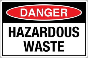 OSHA standards symbols registered workplace safety sign danger caution warning HAZARDOUS WASTE 2 vector