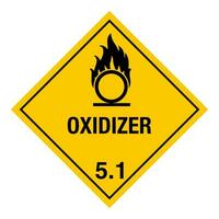 Class 5 Hazardous HAZMAT Material Label IATA Transportation Class 5 Oxidizing Substances Division 5.1 vector