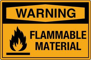 OSHA standards symbols registered workplace safety sign danger caution warning FLAMMABLE MATERIAL vector