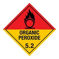 Class 5 Hazardous HAZMAT Material Label IATA Transportation Class 5 Organic Peroxides Division 5.2 vector