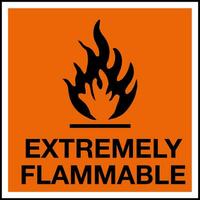 Hazardous Substances Identification Storage Area Marking Label Warning Symbol Extremely Flammable vector