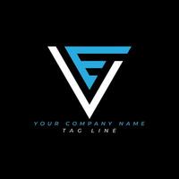 VE letter logo creative design with vector graphic, VE simple and modern logo in triangle shape.  Vector