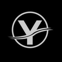 y vector letra logo diseño