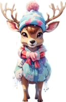 deer Animals in winter attire, Winter animal clothing, Cute animal sweaters, ai generative png