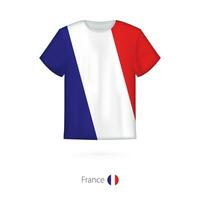 T-shirt design with flag of France. vector