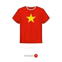 T-shirt design with flag of Vietnam. vector