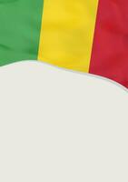 Leaflet design with flag of Mali. Vector template.