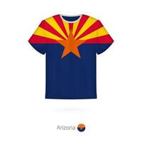 T-shirt design with flag of Arizona U.S. state. vector