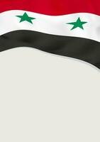 Leaflet design with flag of Syria. Vector template.