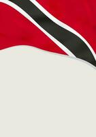 Leaflet design with flag of Trinidad and Tobago. Vector template.