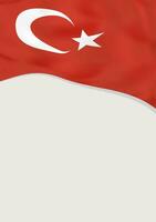 Leaflet design with flag of Turkey. Vector template.