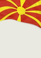 Leaflet design with flag of Macedonia. Vector template.