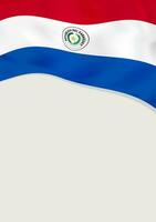 Leaflet design with flag of Paraguay. Vector template.