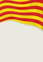 Leaflet design with flag of Catalonia. Vector template.