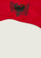 Leaflet design with flag of Albania. Vector template.