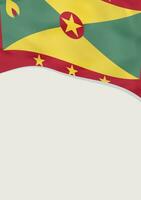 Leaflet design with flag of Grenada. Vector template.