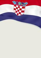 Leaflet design with flag of Croatia. Vector template.