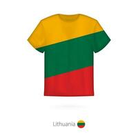 T-shirt design with flag of Lithuania. vector