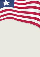 Leaflet design with flag of Liberia. Vector template.