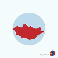 mapa icono de Mongolia. azul mapa de este Asia con destacado Mongolia en rojo color. vector