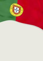 Leaflet design with flag of Portugal. Vector template.