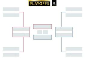 8 Team Single Elimination Bracket. Tournament Bracket for playoffs on white background. vector