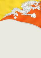 Leaflet design with flag of Bhutan. Vector template.