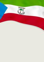 Leaflet design with flag of Equatorial Guinea. Vector template.