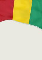 Leaflet design with flag of Guinea. Vector template.