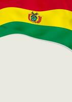 Leaflet design with flag of Bolivia. Vector template.