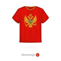 T-shirt design with flag of Montenegro. vector