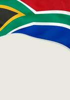 Leaflet design with flag of South Africa. Vector template.