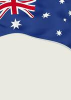 Leaflet design with flag of Australia. Vector template.