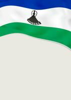 Leaflet design with flag of Lesotho. Vector template.