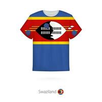 T-shirt design with flag of Swaziland. vector