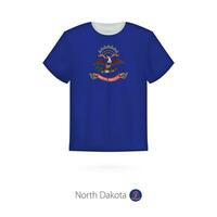 camiseta diseño con bandera de norte Dakota nos estado. vector