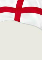 Leaflet design with flag of England. Vector template.