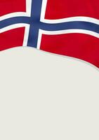 Leaflet design with flag of Norway. Vector template.