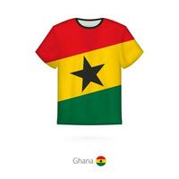 camiseta diseño con bandera de Ghana vector