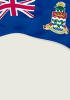 Leaflet design with flag of Cayman Islands. Vector template.