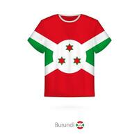 T-shirt design with flag of Burundi. vector