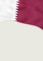 Leaflet design with flag of Qatar. Vector template.