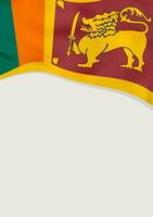 Leaflet design with flag of Sri Lanka. Vector template.