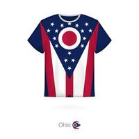 T-shirt design with flag of Ohio U.S. state. vector