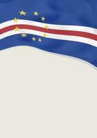 Leaflet design with flag of Cape Verde. Vector template.