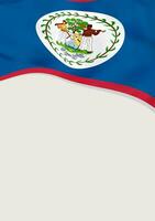 Leaflet design with flag of Belize. Vector template.