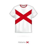 T-shirt design with flag of Alabama U.S. state. vector