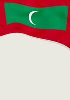 Leaflet design with flag of Maldives. Vector template.