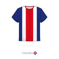 T-shirt design with flag of Costa Rica. vector